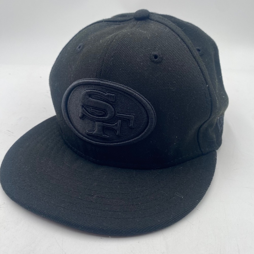 SF 49ers New Era 9FIFTY Snapback Hat Mens OSFM Black blackout Logo NFL Football